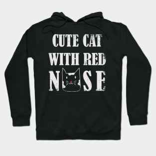 Cute cat with red nose Hoodie